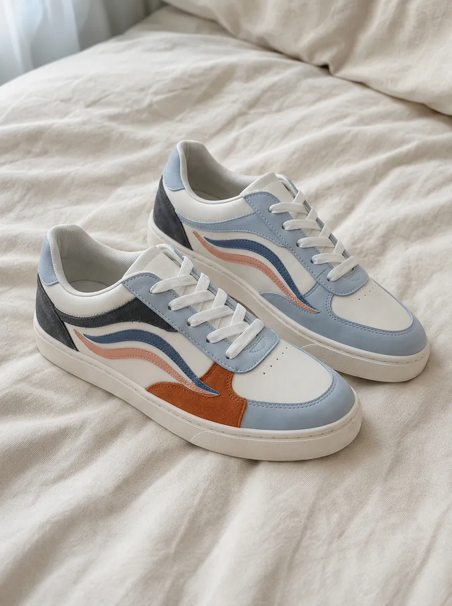 Women's Colorblock Suede Patchwork Contemporary Skate Shoes