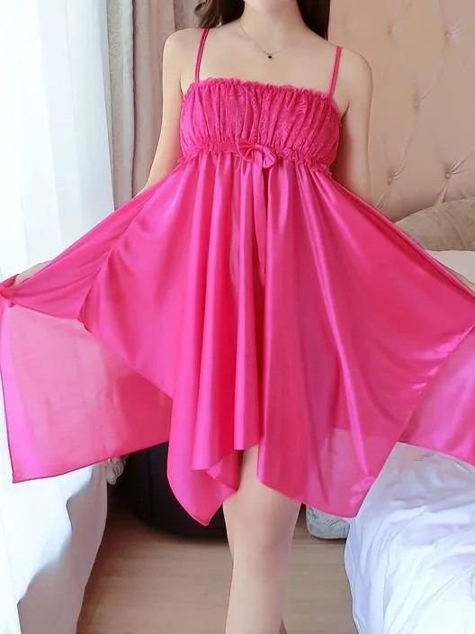 Floral Embroidery Sleeveless Nightgown