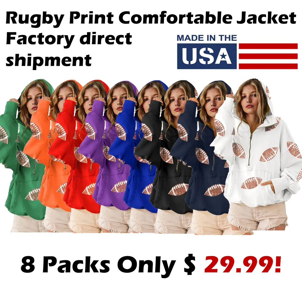 Women Oversized Game Day Hoodie – Sparkle, Comfort & Team Spirit!