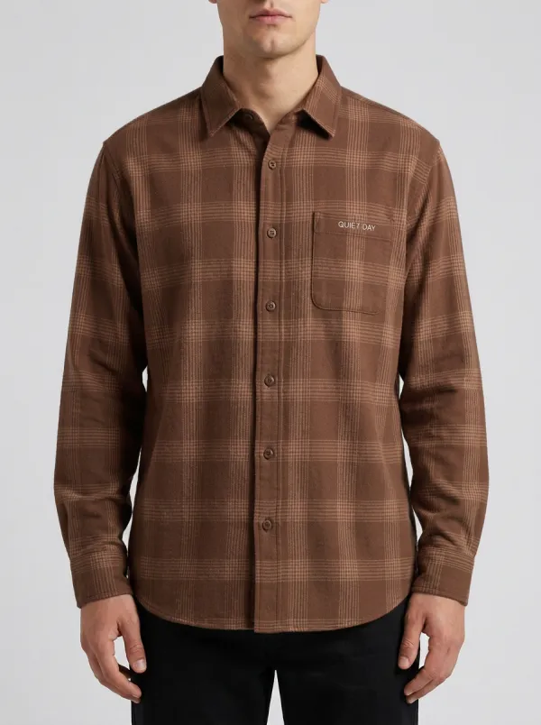 Modern Texture Plaid Long-Sleeve Men's Long-Sleeve Shirt
