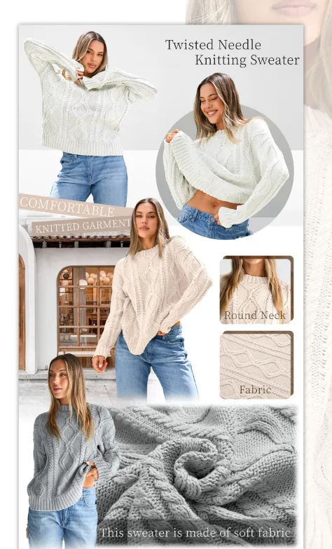 🔥Last day promotion⏰Women's 2025 Fashion Casual Striped Knitted Round-neck Long-sleeved Sweater