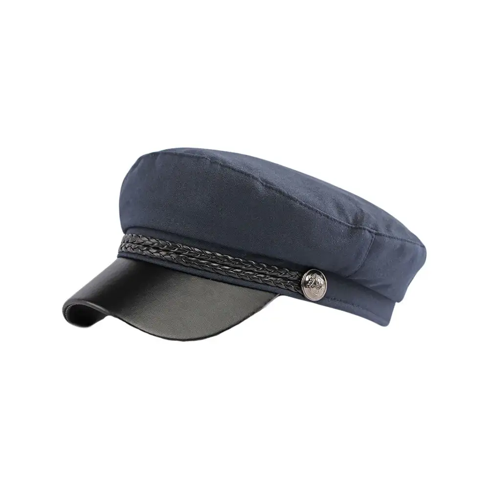 Cotton Faux Leather Sun Visor