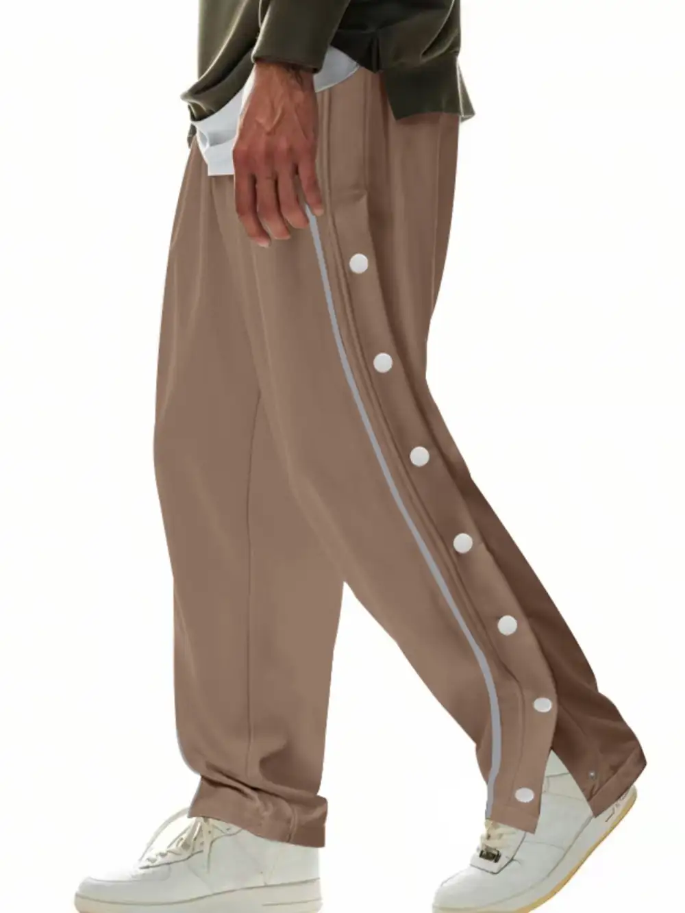 Men's Full Size Loose Fit Side Snap Button