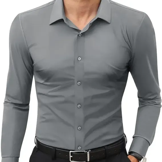 Stretch Slim-Fit Long-Sleeve Button-Down Shirt