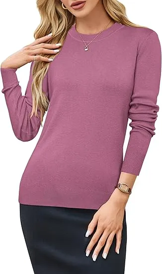 🍂 Women’s Wool Blend Classic Crew Neck Sweater – Timeless Warmth, Effortless Style