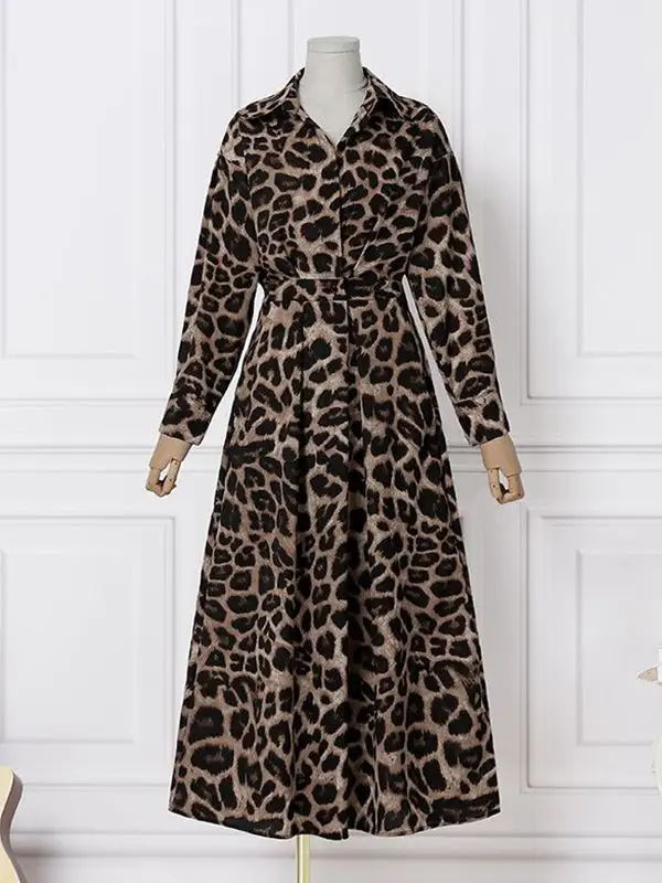 Waisted Buttoned Long Maxi Dress