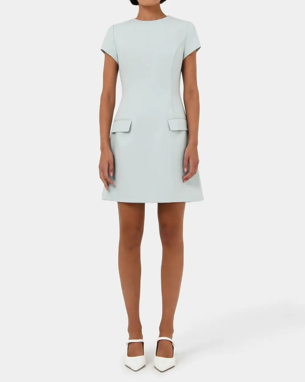 Panel Tailored Dress -Baby Blue