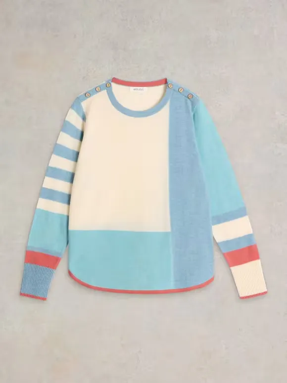 Crew Neck Colourblock Jumper
