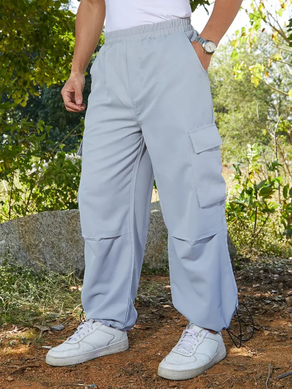 Grey Parachute Cargo Pants