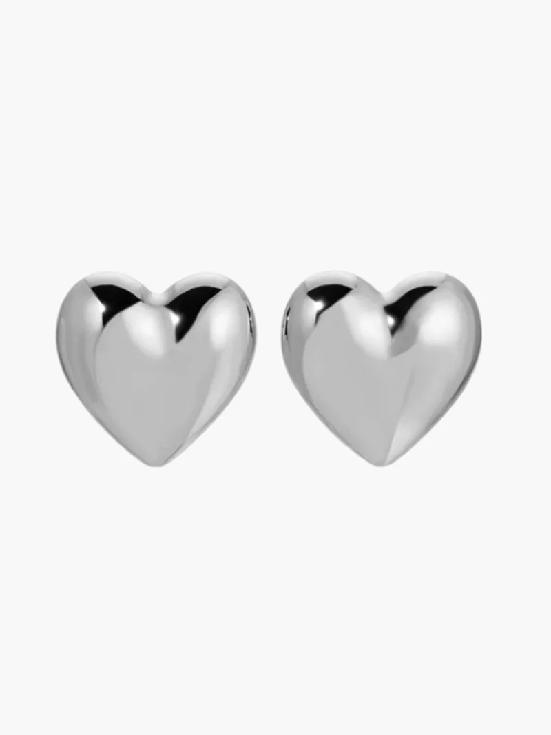 Rounded Heart Earrings