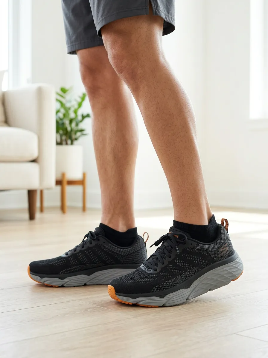 Men's Athletic Running Black Mesh Printed Shoes