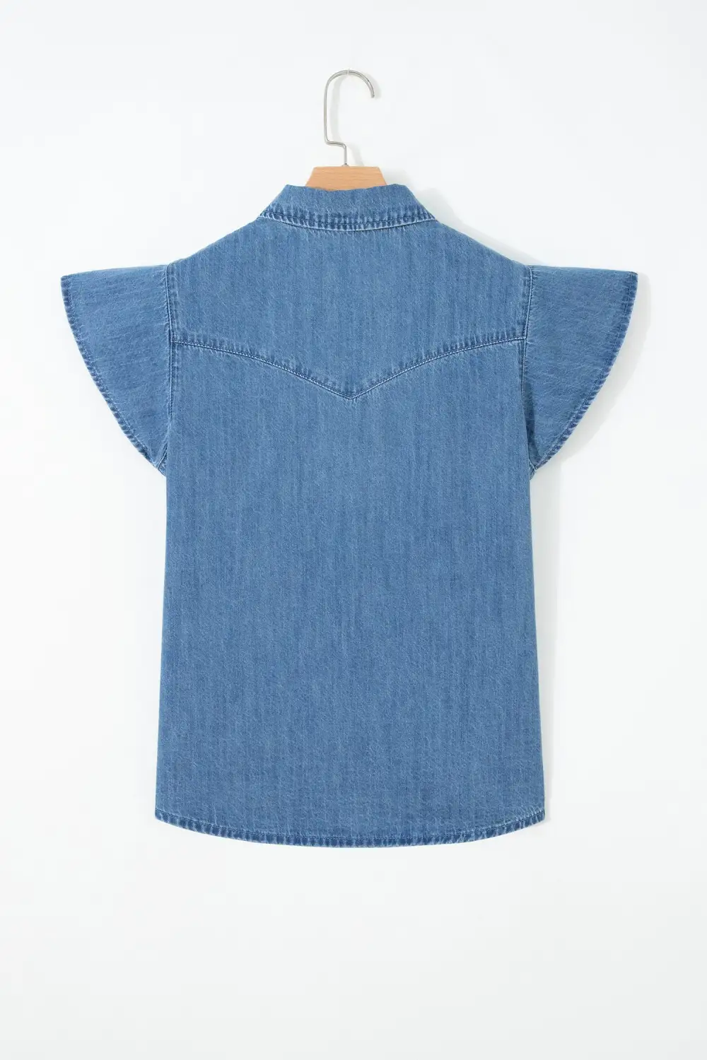 Soft Ruffle Sleeve Short Sleeve Casual Shirt