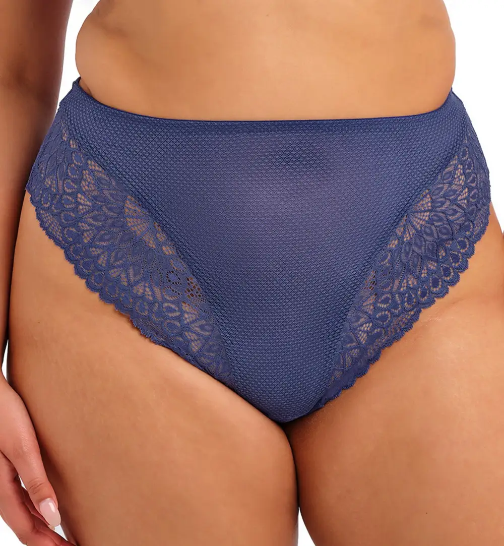 Classic High-Waist Stretch-Lace Mesh Full-Coverage Brief Panty