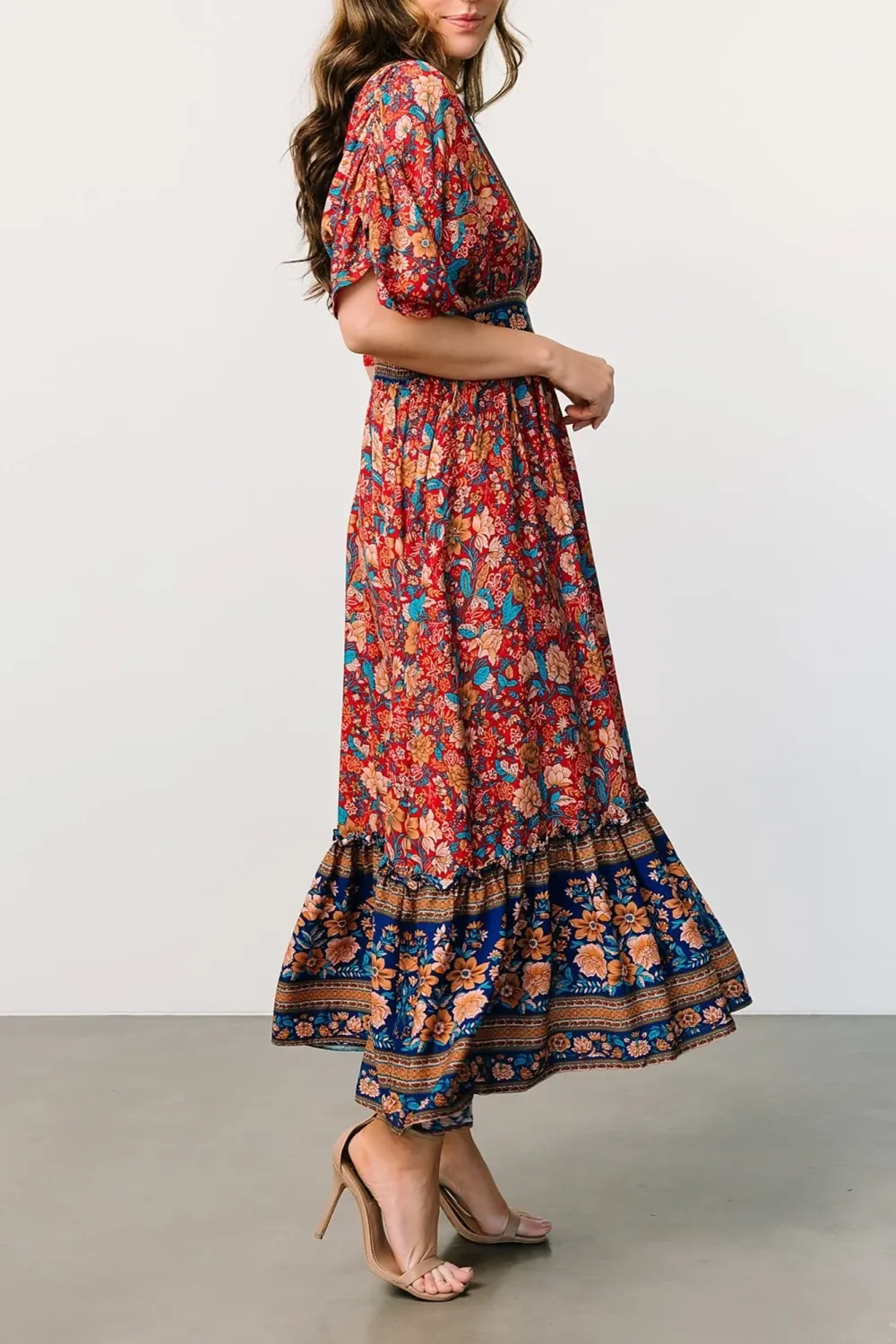 Unique Temperament Art V-Neck Floral Dress