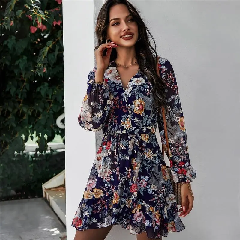 Luludress 2025 Full Sleeve High Waist Floral Dress