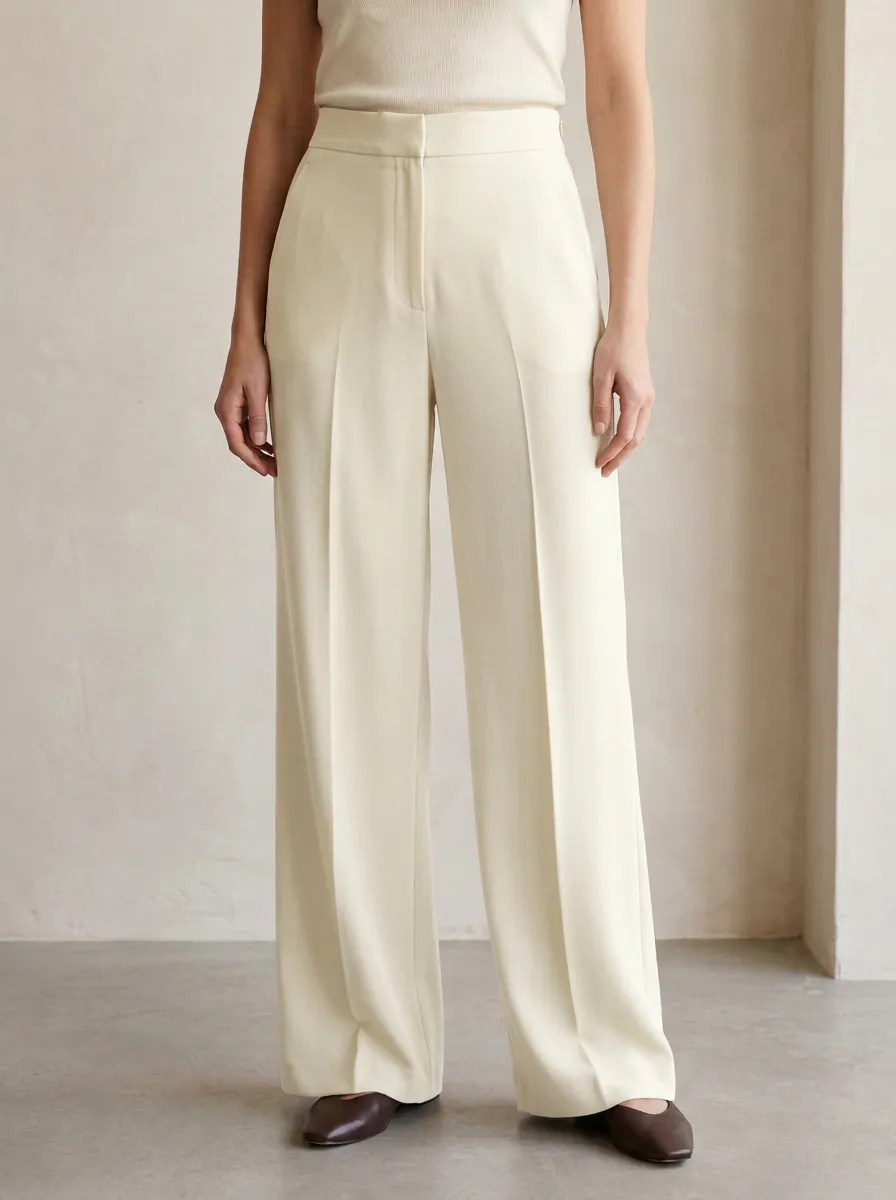 Refined High-Waisted Wide-Leg Trousers