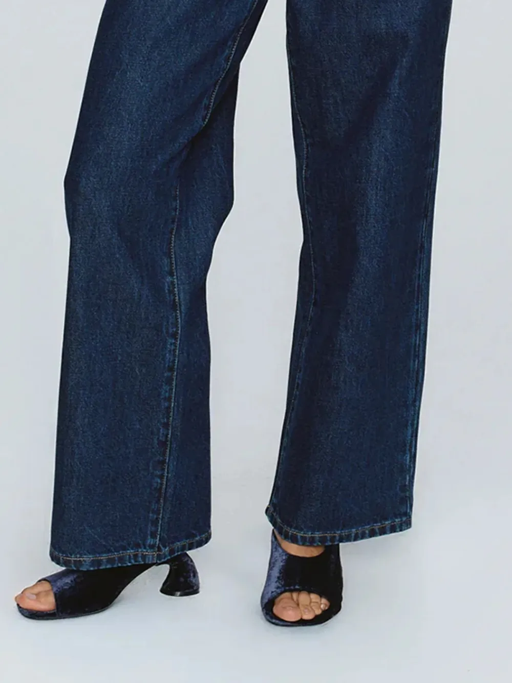 Casual Style Wide Leg Jean Washed Indigo