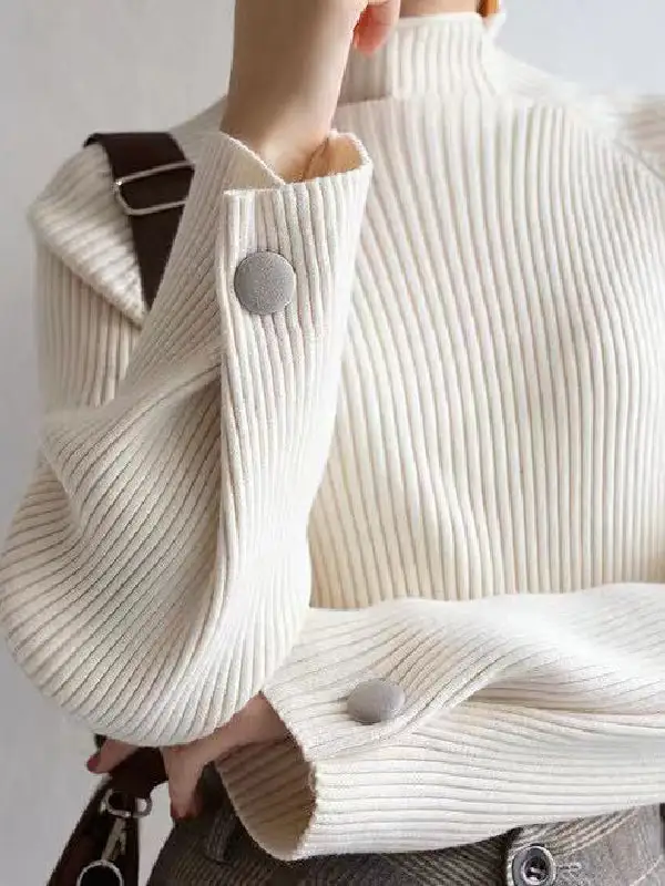 Minimal High Neck Relaxed Fit Sweater