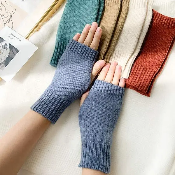 Women'S Knit Fingerless Gloves 87224550C