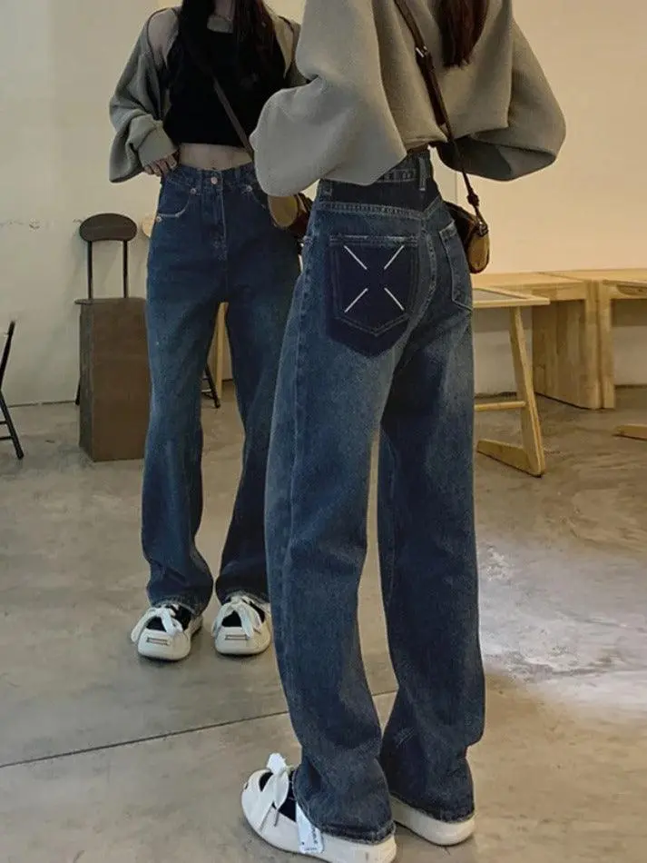 Vintage Print Back Boyfriend Jeans