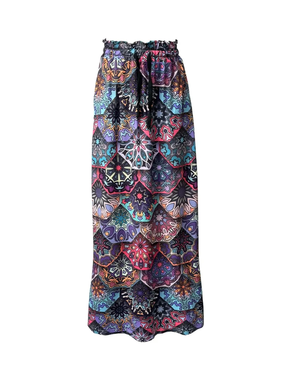Practical Printed Drawstring Skirt