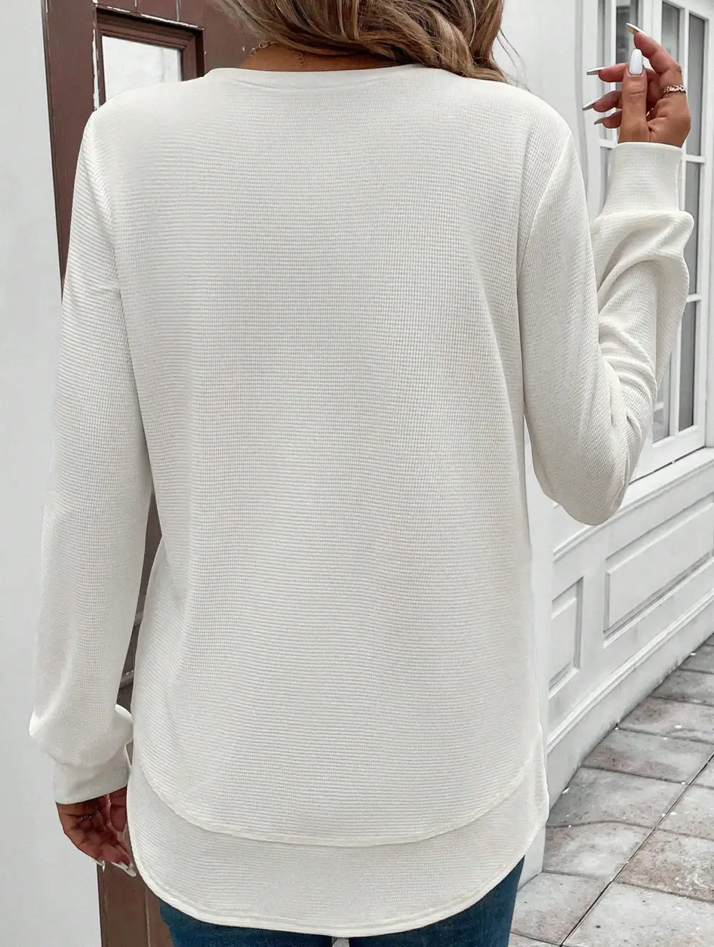 Loose Crew Neck Long Sweatshirt