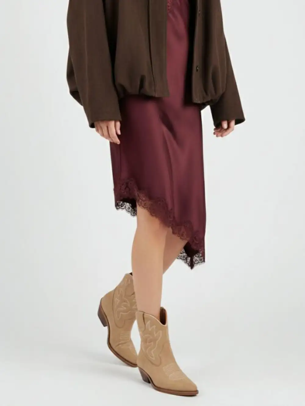 Platform Side Zip Western Boots