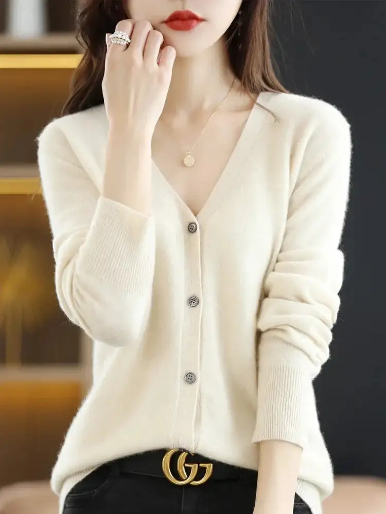 Oversized Striped Crewneck Cardigan