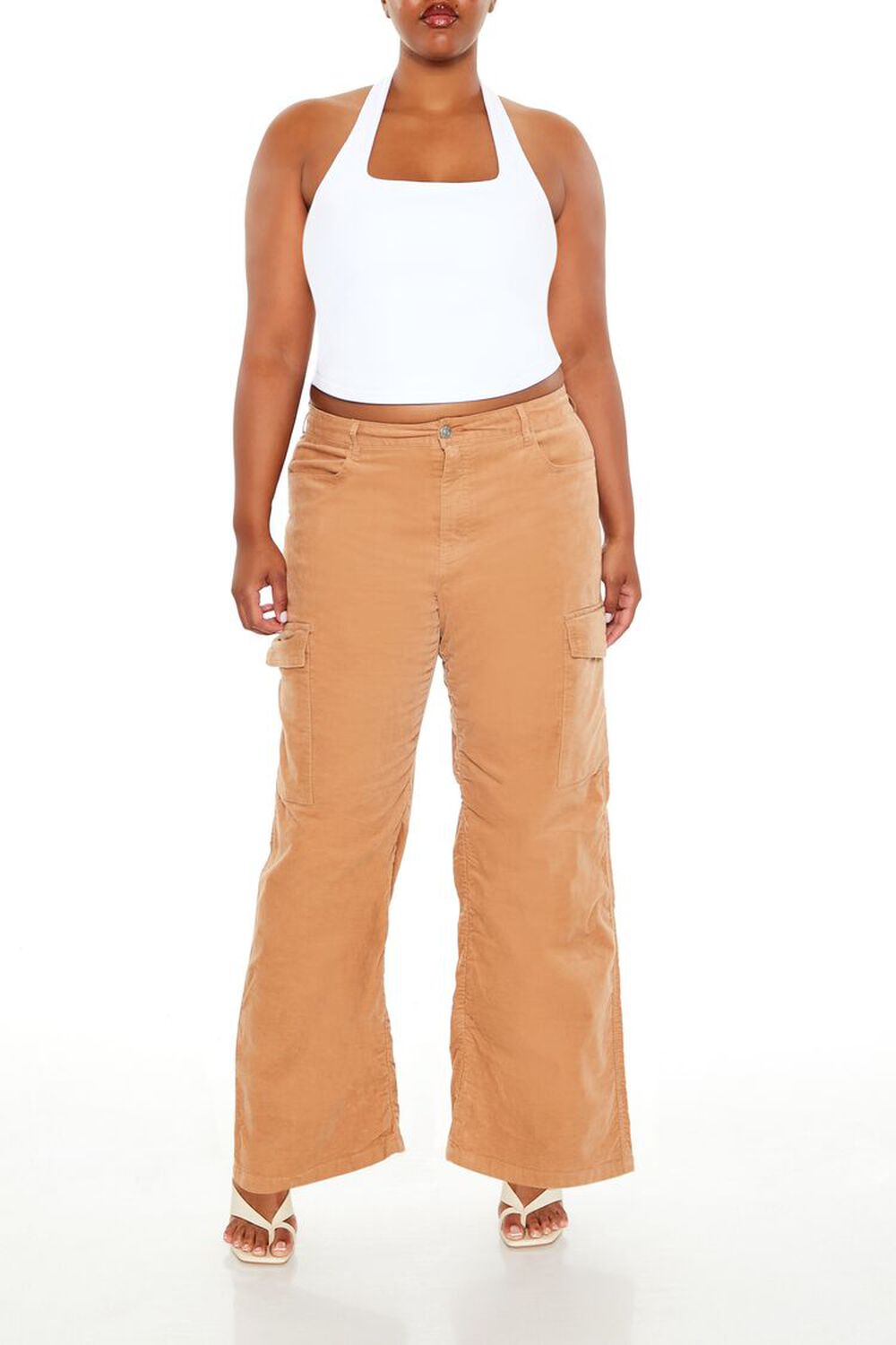 Plus Size Corduroy High-Rise Pants