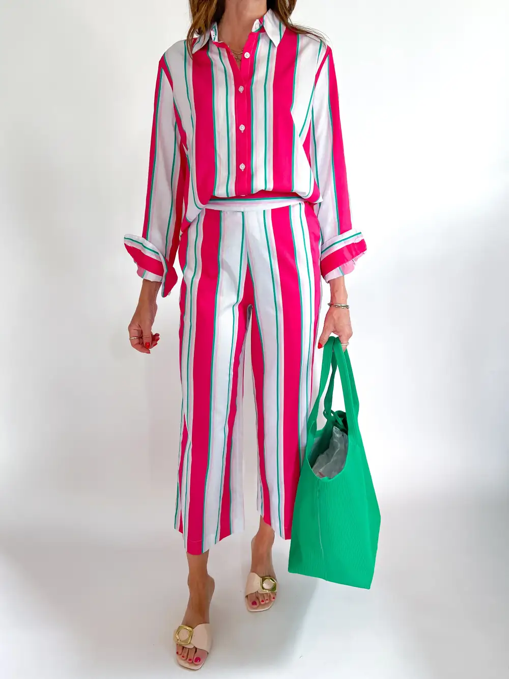 Printed Striped Pants