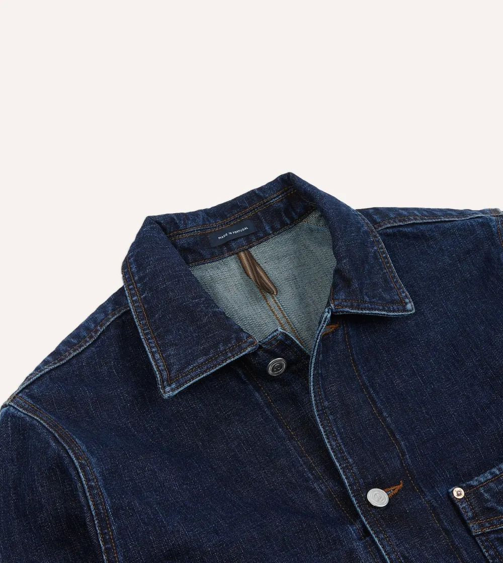 Stone Wash Denim Button Front Jacket