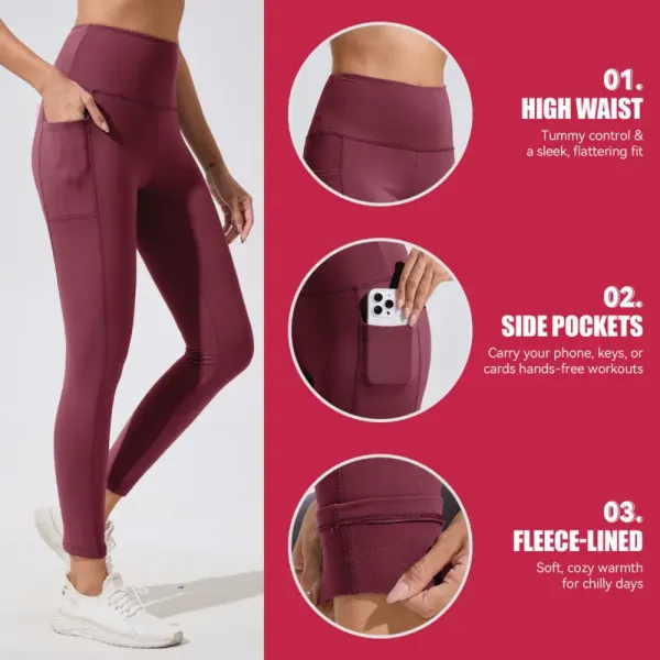 Women's High Waisted Fleece Yoga Pants