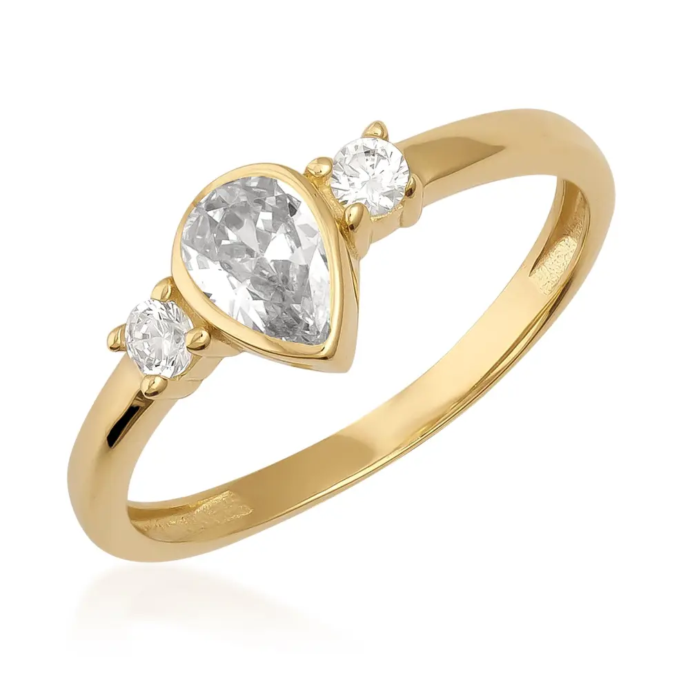 Cubic Zirconia Pear Cut Vintage Ring