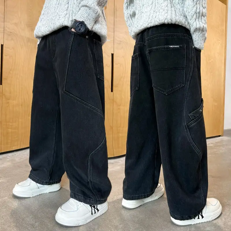 Women's Unisex Loose Cargo Jeans with Creative Seams Cargo Pants