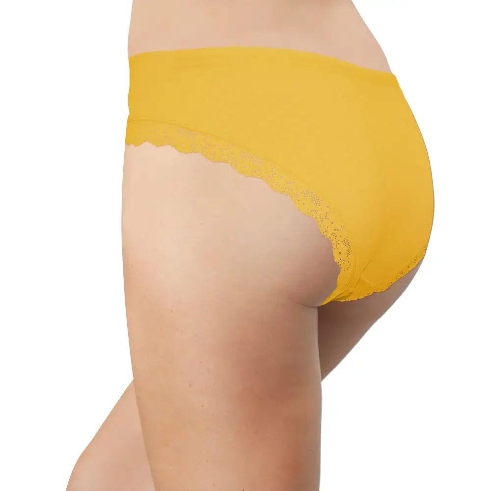 Seamless Tag-Free Lace-Trim Bikini Panty