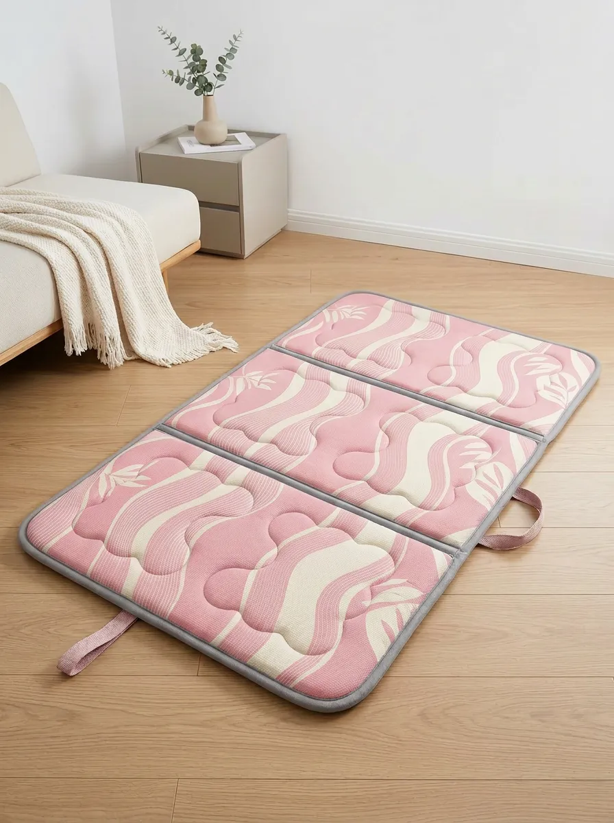 Summer Cooling Blue Wave Leaf Pattern Cooling Mat