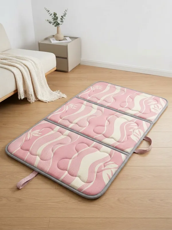 Summer Cooling Blue Wave Leaf Pattern Cooling Mat