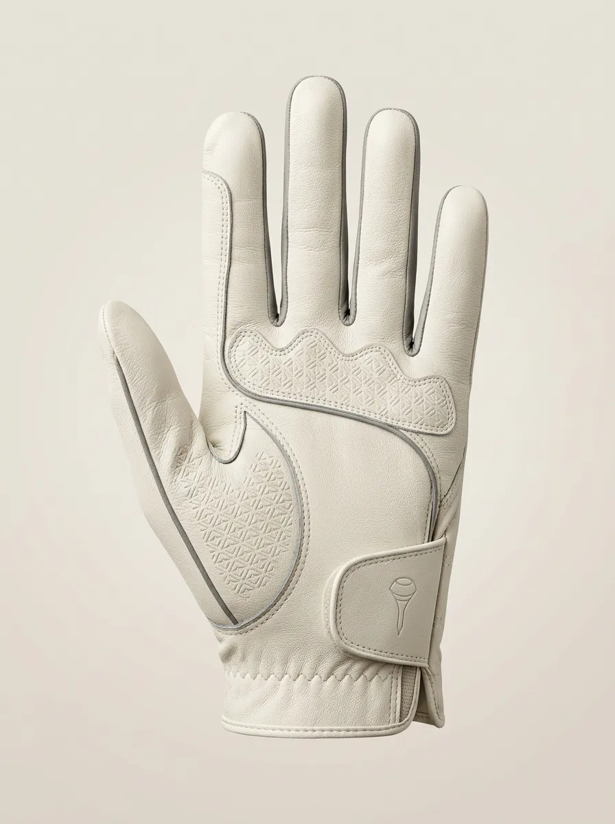 Embossed Geometric Leather Golf Glove