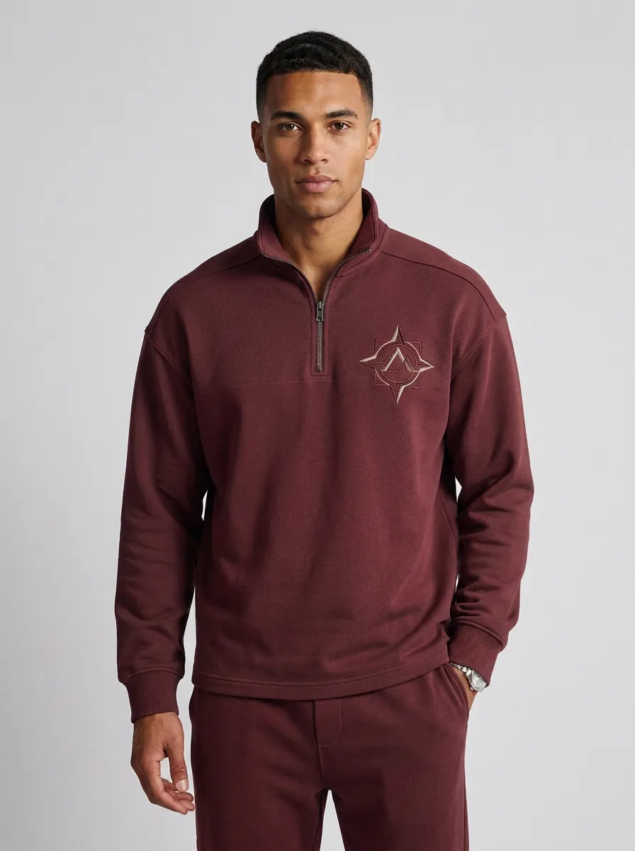 Men's Summit Outdoor Compass Graphic Quarter-Zip-Neck Sweatshirt