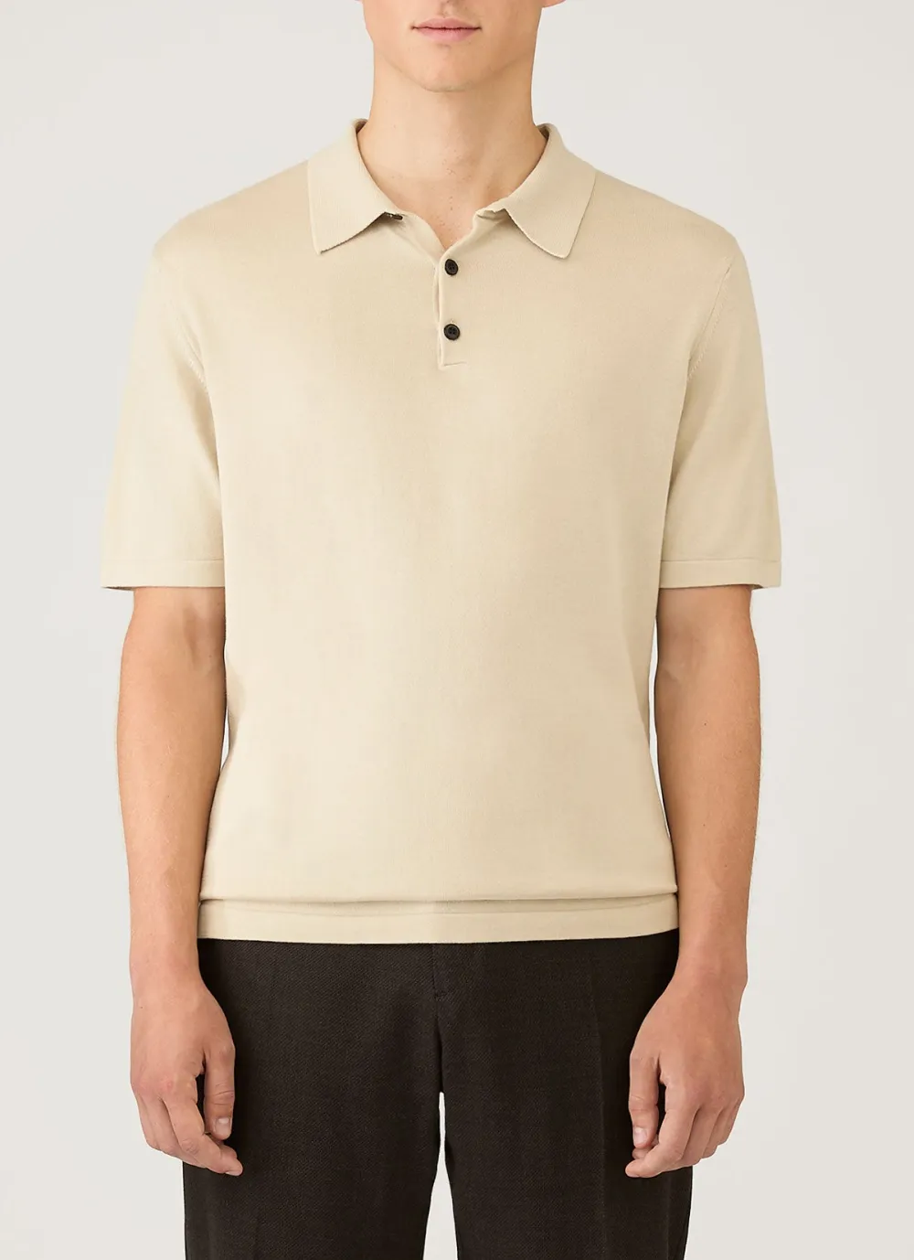 Understated Everyday Regular Fit Sea Island Cotton Knit Short Sleeve Polo Shirt