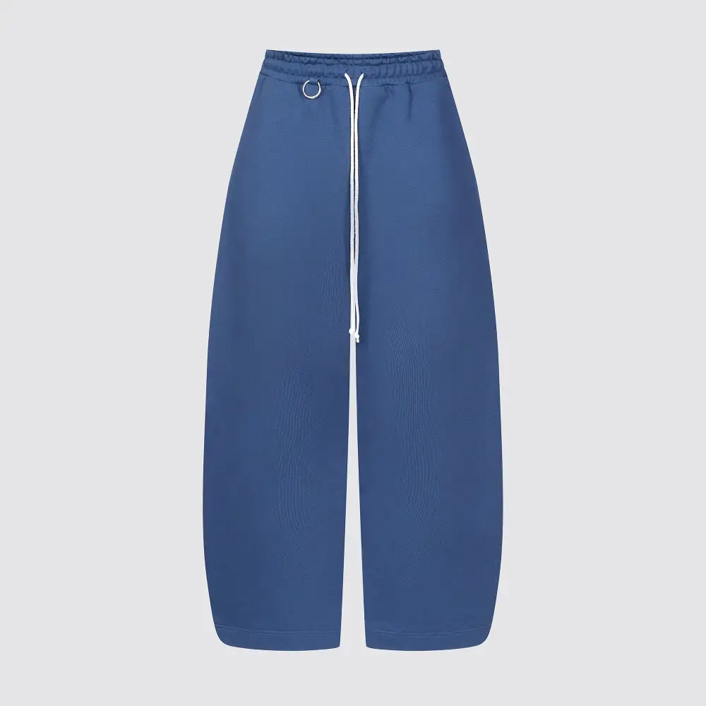 Essential Drawstring Pocketed Barrel Leg Wide Barrel Ultra Heavyweight Barrel French Terry Sweatpants