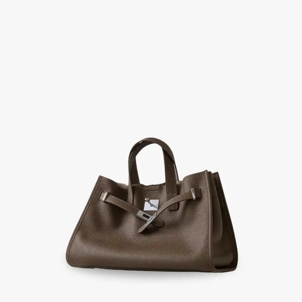 Open Top Soft Grain Shoulder Bag