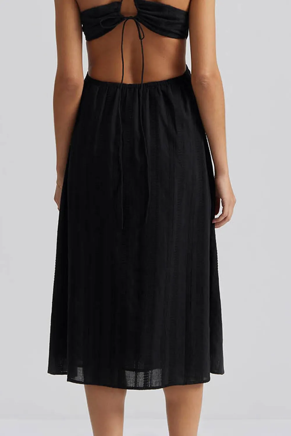 Cut Out Strapless Midi Dress