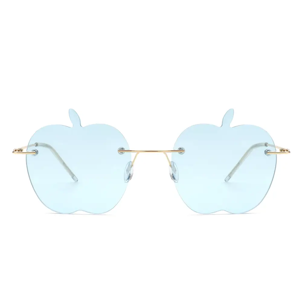 Textured Rimless Frame Sunglasses