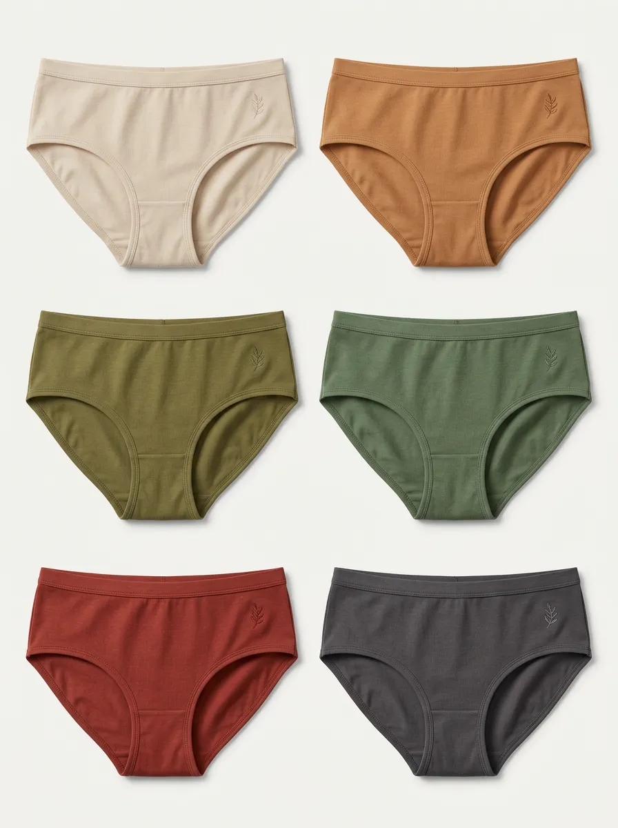 Women's Six-Pair Hip-Leaf Embroidered Full-Coverage Brief Set
