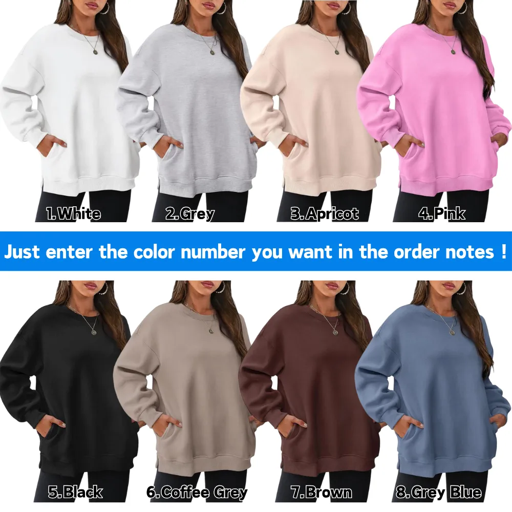 Womens Oversized Sweatshirts Crewneck Long Sleeve