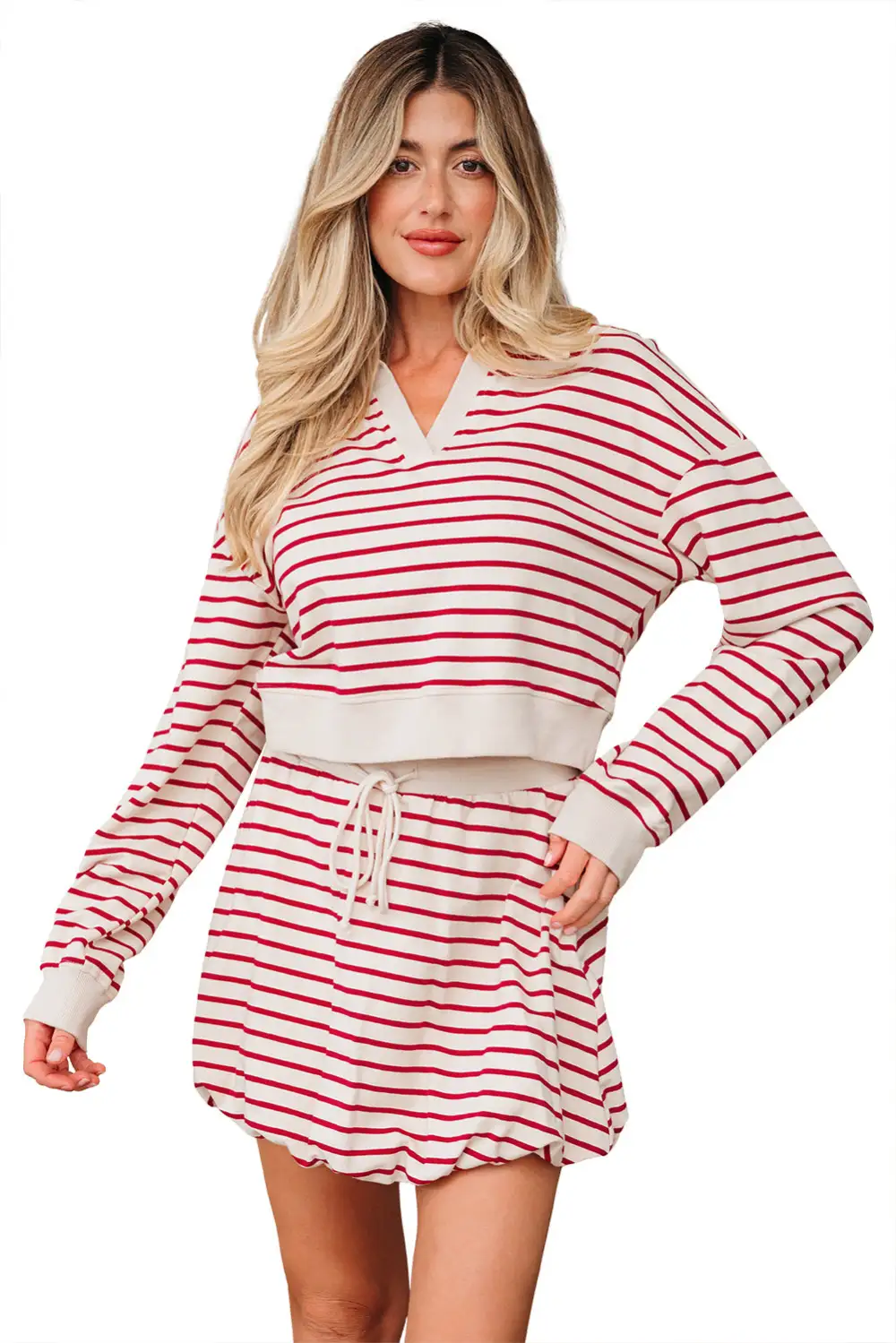 Practical Collared Cropped Detail Coordinated Set