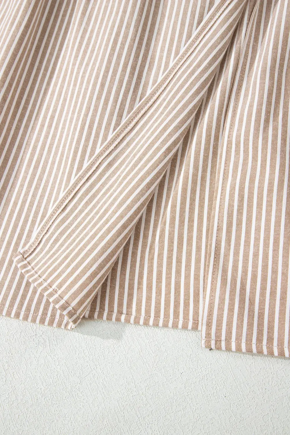Striped Button Front Slit Maxi Dress