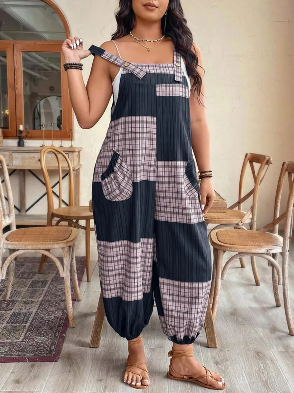 [Plus Size] Slim-Fit, Comfortable, Casual Sleeveless Jumpsuit