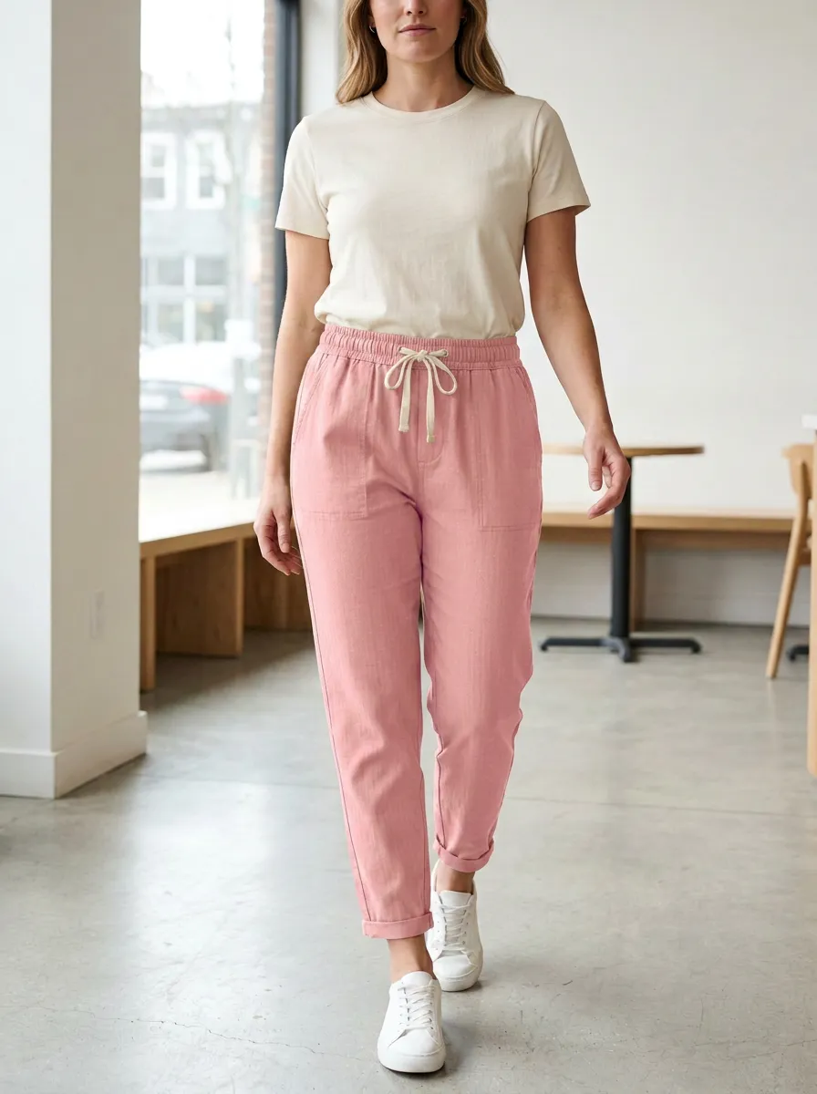 Women's Refined Casual Adjustable Drawstring Waist Pants